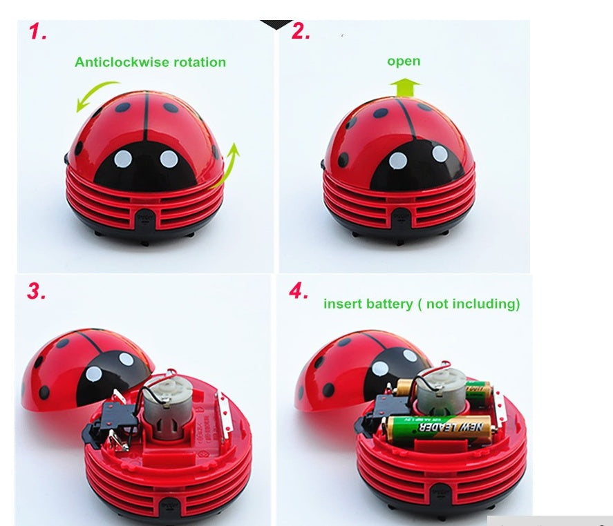 LadybugBuddy Mini Desktop Vacuum – Cute & Powerful Suction